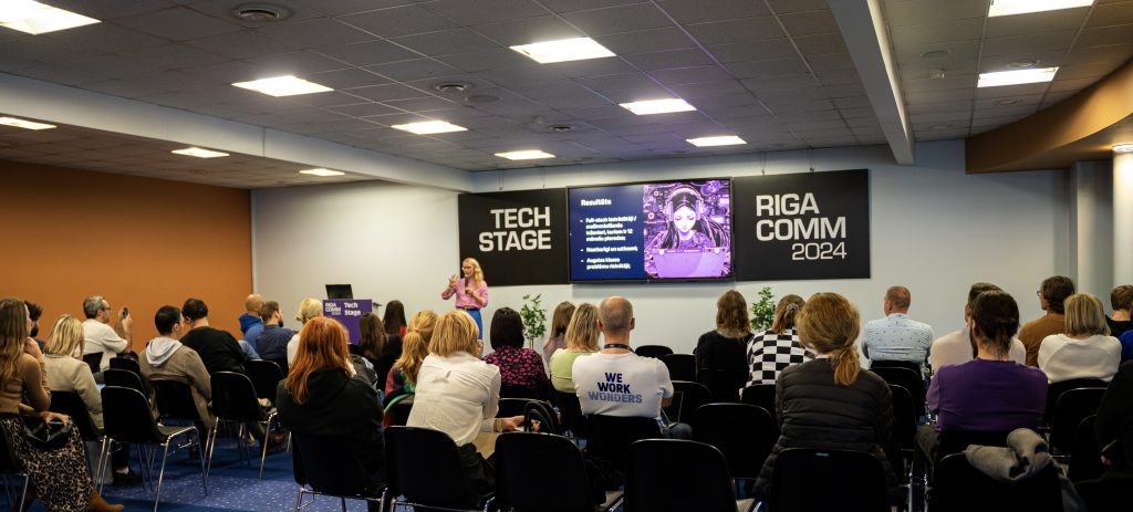 The audience at the Tech Stage during RIGA COMM 2024