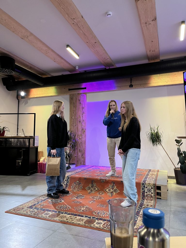 Participants on stage at the PyGirls closing event